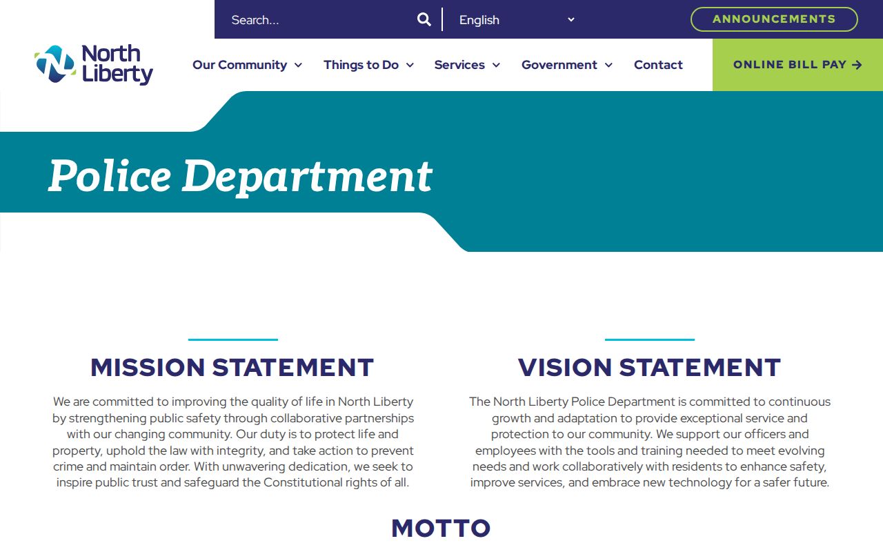 North Liberty Police Department official information and records page